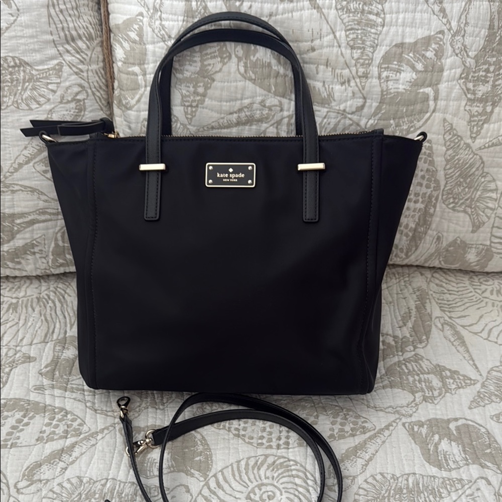 Kate Spade Black Satchel Bag Nylon Crossbody